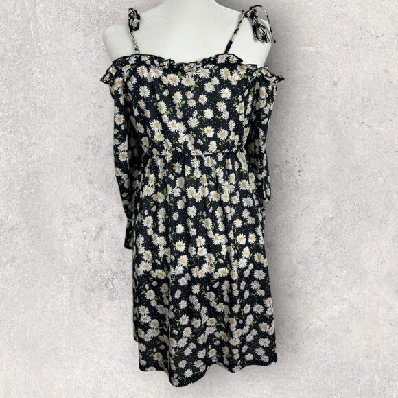NWT ASOS Daisy Floral Dress Womens Size 10 Sweetheart Neck Tie Shoulder Boho NEW - Picture 5 of 16